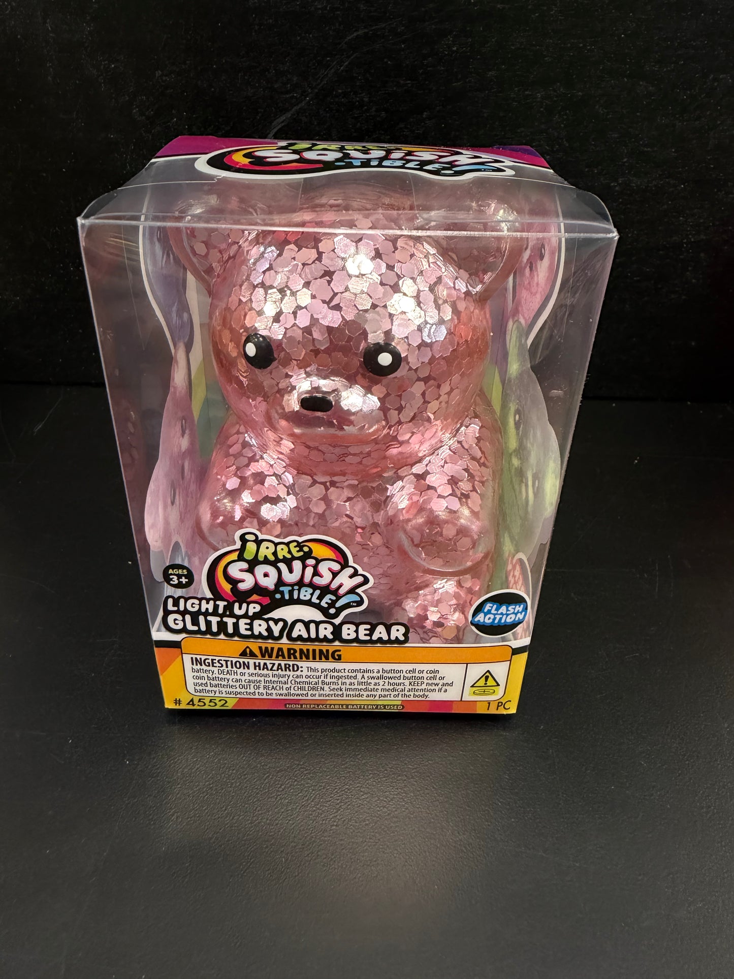 4" Glitter Light Up Squishy Bear