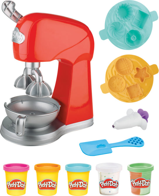 Play-Doh Magical Mixer Playset with kitchen tools for creating pretend cakes, cupcakes, and cookie creations