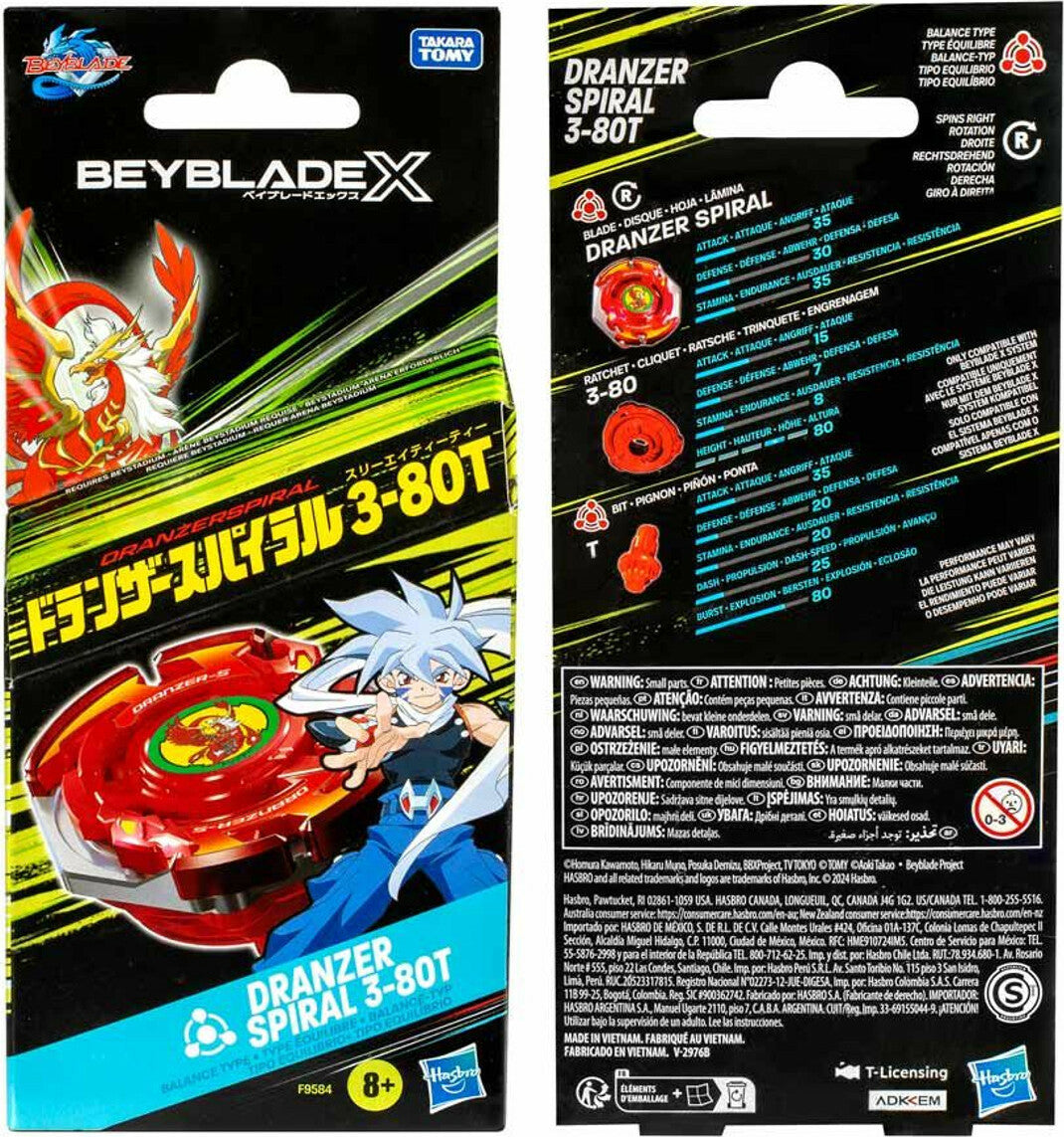 Buy Beyblade X X-Over Project Dranzer Spiral 3-80T Starter Pack Set with Takara Tomy Balance Type Top and Launcher, Battling Tops Game Toys, Ages 8+ Online at Low Prices in India Buy Beyblade X X-Over Project Dranzer Spiral 3-80T Starter Pack Set with Takara Tomy Balance Type Top and Launcher, Battling Tops Game Toys, Ages 8+ Online at Low Prices in India
