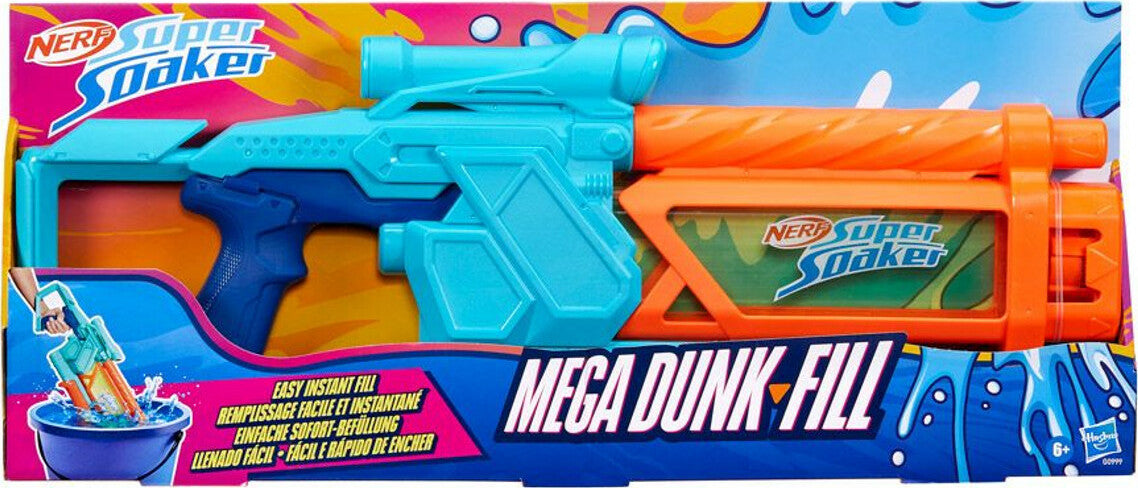 Nerf Super Soaker Mega Dunk-Fill water blaster with instant fill tank and pump-action design