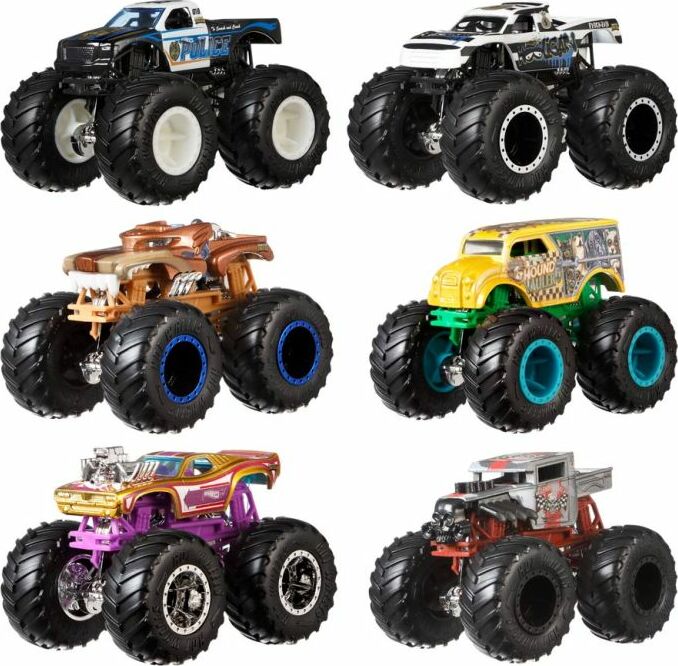 Hot Wheels Monster Trucks Demo Doubles 2-Pack assorted - Mattel demolition monster trucks for high-impact crushing action