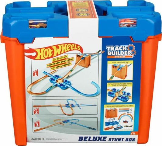 Hot Wheels Track Builder Storage Bin - Mattel deluxe stunt box with over 15 feet of track pieces and storage solution