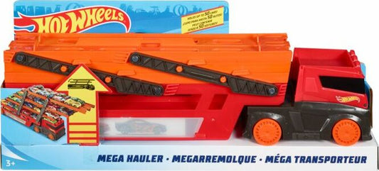 Hot Wheels Mega Red Hauler 50th Anniversary - Mattel commemorative big rig truck for endless adventures and storytelling