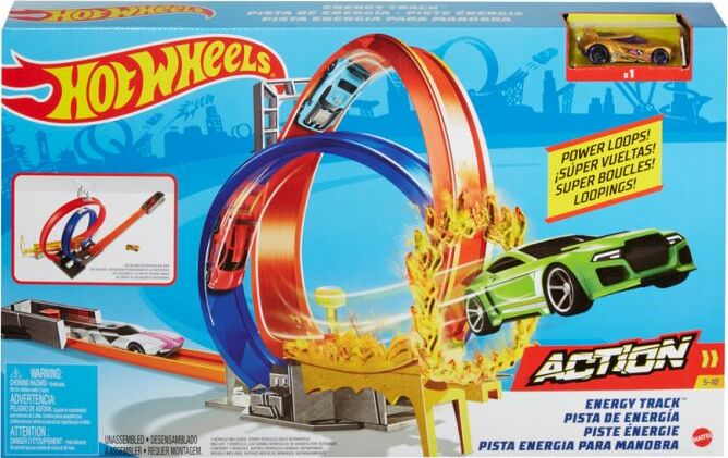 Hot Wheels Energy Track Set with motorized track pieces for dynamic racing