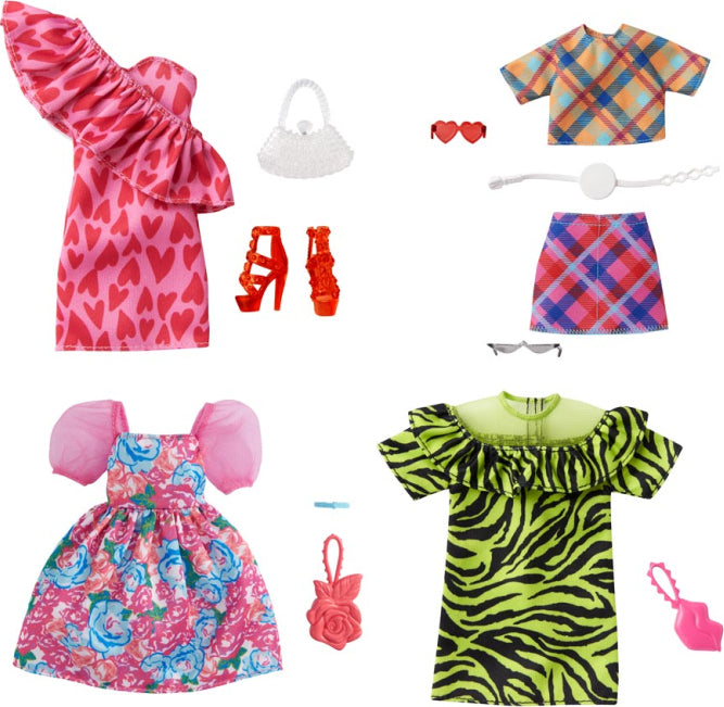 Barbie Fashions and Accessories Assorted with trendy outfits and accessories for versatile doll styling