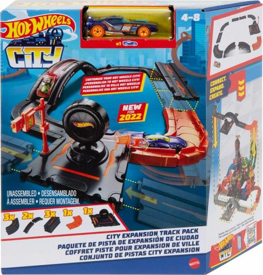 Hot Wheels City Track - Mattel track building pack with 10 essential pieces for creating Hot Wheels cityscapes