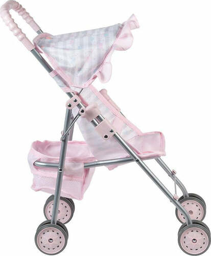 Pink Medium Shade Umbrella Stroller with sun protection fitting various doll sizes for realistic baby care play