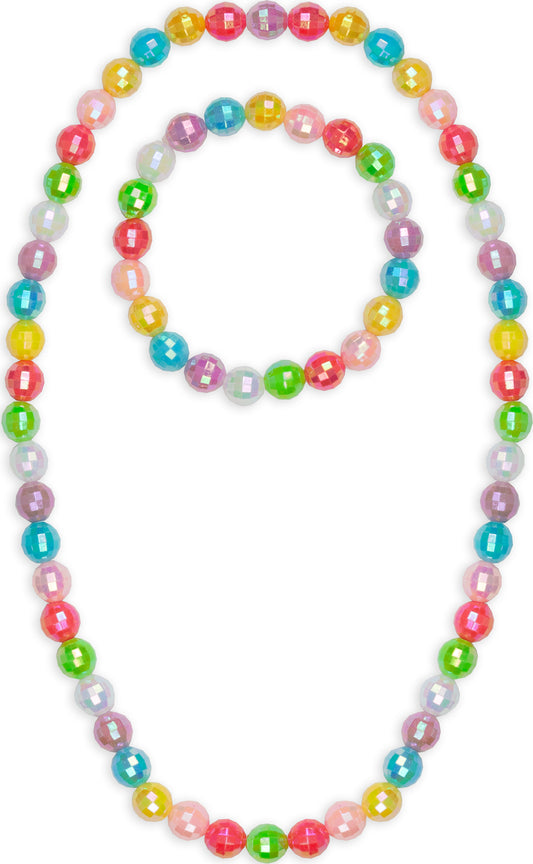 Color Me Rainbow Necklace & Bracelet Set with spectrum of rainbow colors