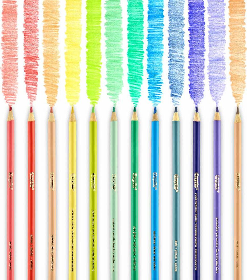 Pastel Colored Pencils 12 Count featuring soft beautiful pastel shades with pre-sharpened tips for immediate use