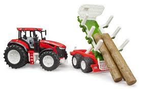 Roadmax Tractor w/ Forestry Trailer - BRUDER TOYS realistic toy vehicle for kids' imaginative play