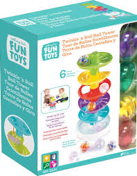 Twinkle and Roll Ball Tower with light-up features and rolling balls for toddler sensory play