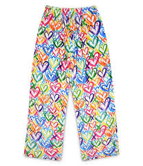 Cory Paige Heart Fleece Pants with colorful heart design