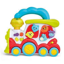 Lights & Sounds Train with colorful flashing lights and interactive sounds for toddler sensory development