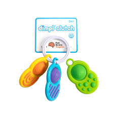 Dimpl Clutch stylish wristlet with built-in silicone bubble poppers for portable fidget stress relief