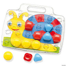 FantaColor Baby mosaic pegboard with large colorful buttons and pattern cards for creative learning play