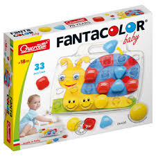 FantaColor Baby mosaic pegboard with large colorful buttons and pattern cards for creative learning play