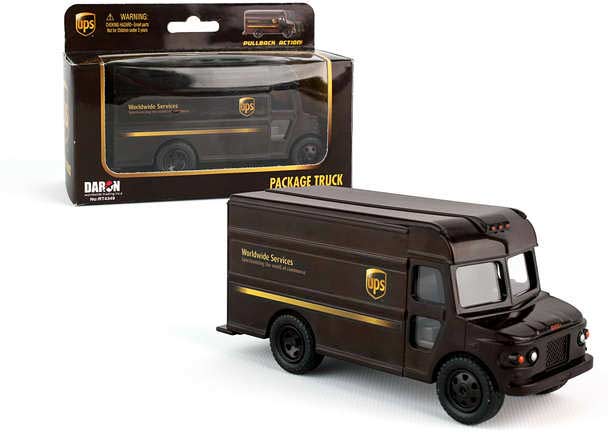 UPS Pullback Package Car - Daron WWT pull-back UPS delivery vehicle for easy-action shipping and logistics play