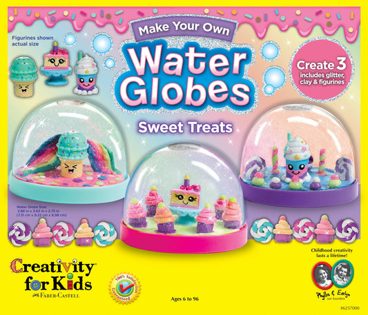 Creativity for Kids Make Your Own Water Globes Sweet Treats with dessert-themed figurines and snow globe supplies