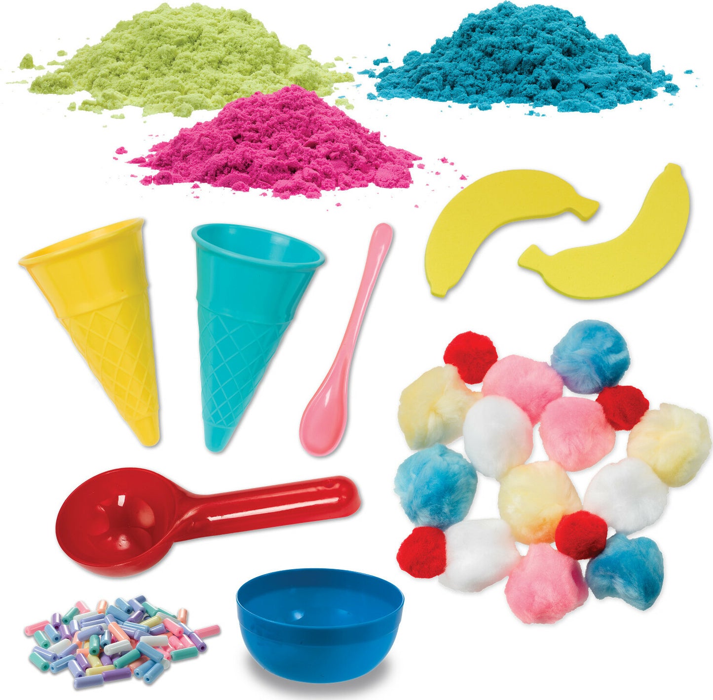 Creativity for Kids Sensory Bin Ice Cream Shop with scoops, cones, and ice cream themed sensory materials