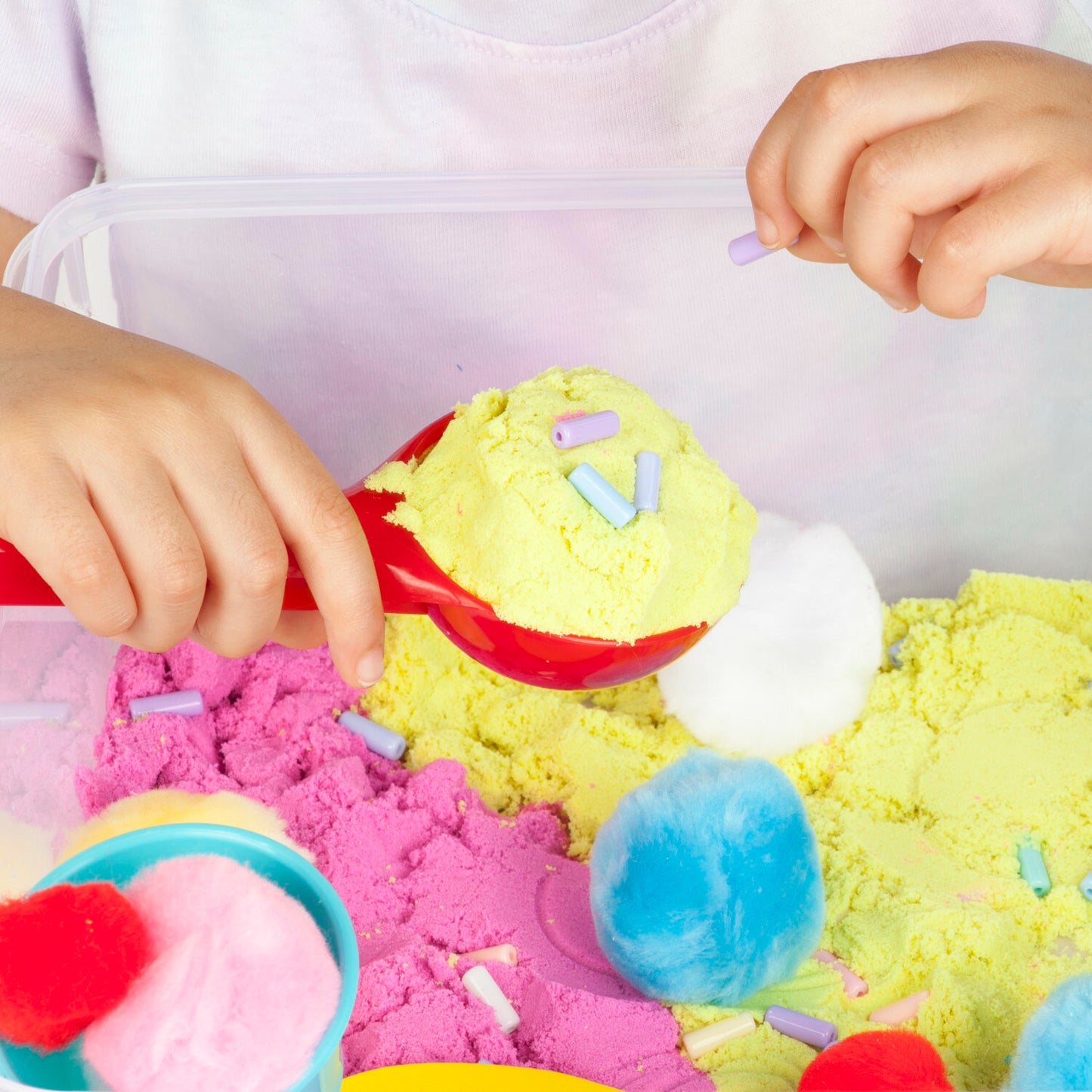 Creativity for Kids Sensory Bin Ice Cream Shop with scoops, cones, and ice cream themed sensory materials