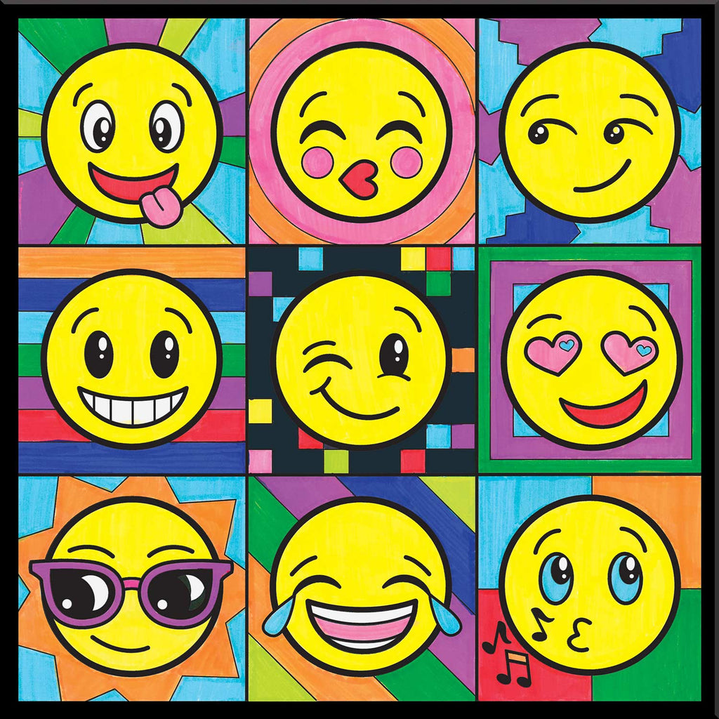 Faber-Castell Color by Number Emoji Pop-Art with trendy emoji designs and vibrant pop art color schemes