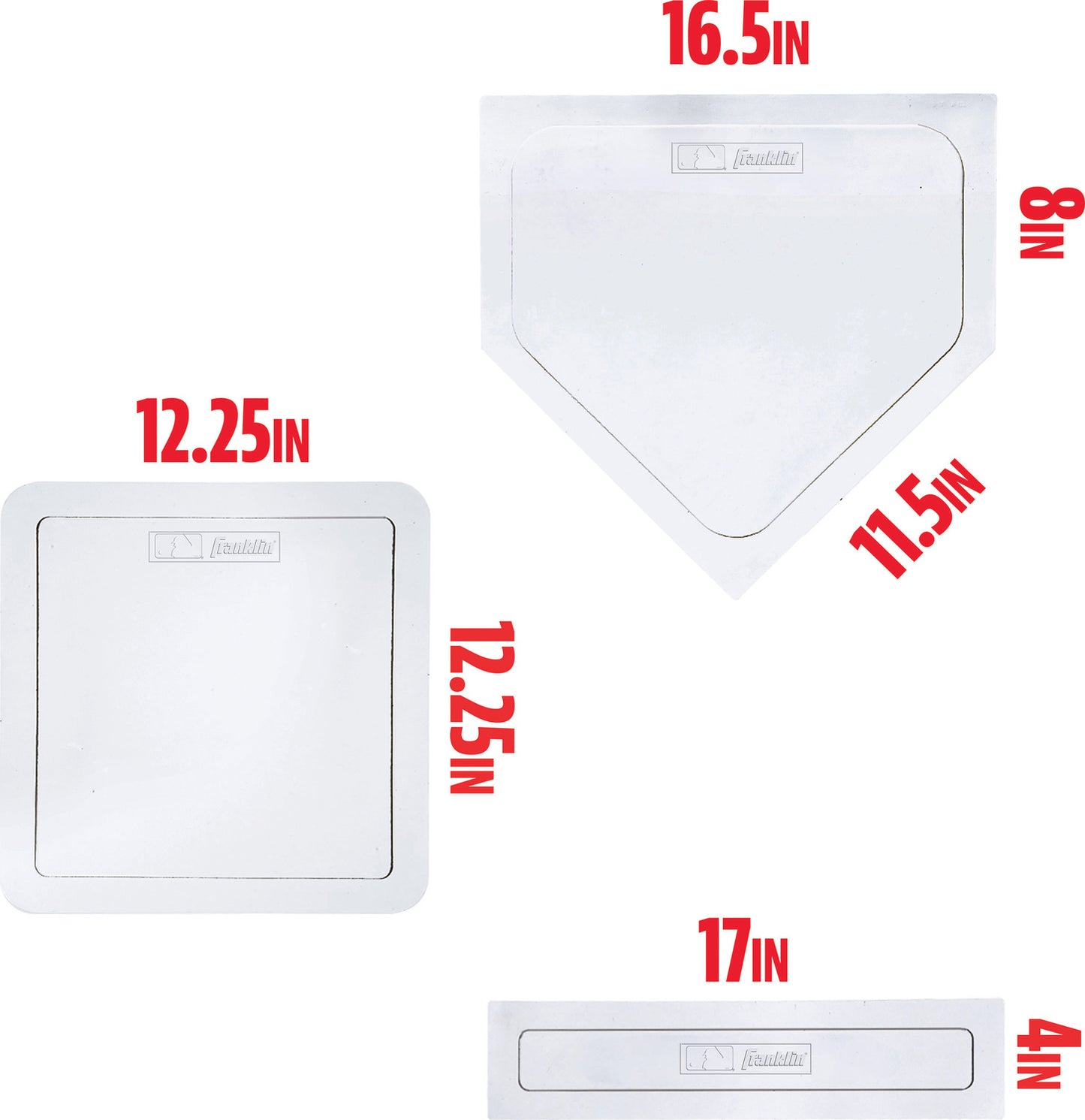 MLB 5Pc Throw-Down Base Set - Complete 5-piece throw-down base set for baseball and softball