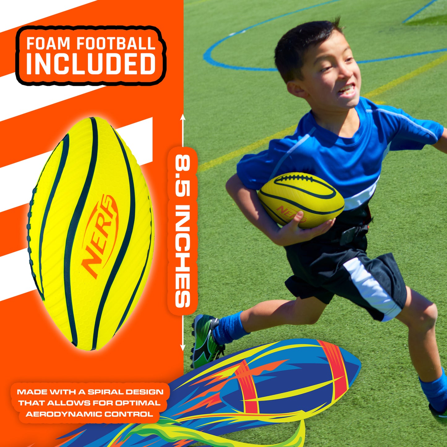 Nerf 5 V 5 Flag Set - Complete flag football set with belts and foam football for team gameplay
