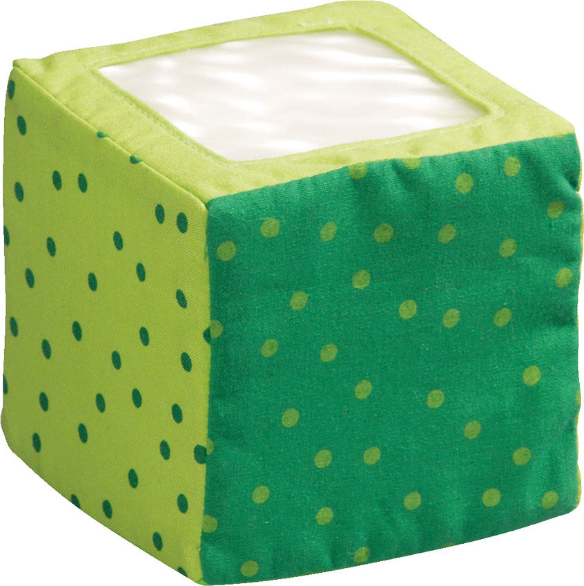 HABA Happy Quartett soft fabric baby blocks with colorful patterns and different sounds for stacking play