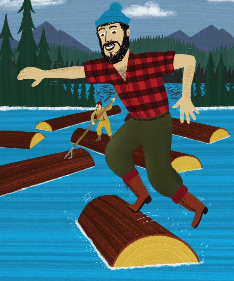 Finger Log Rolling Lumberjack Approved miniature log rolling game for finger balance and coordination challenges