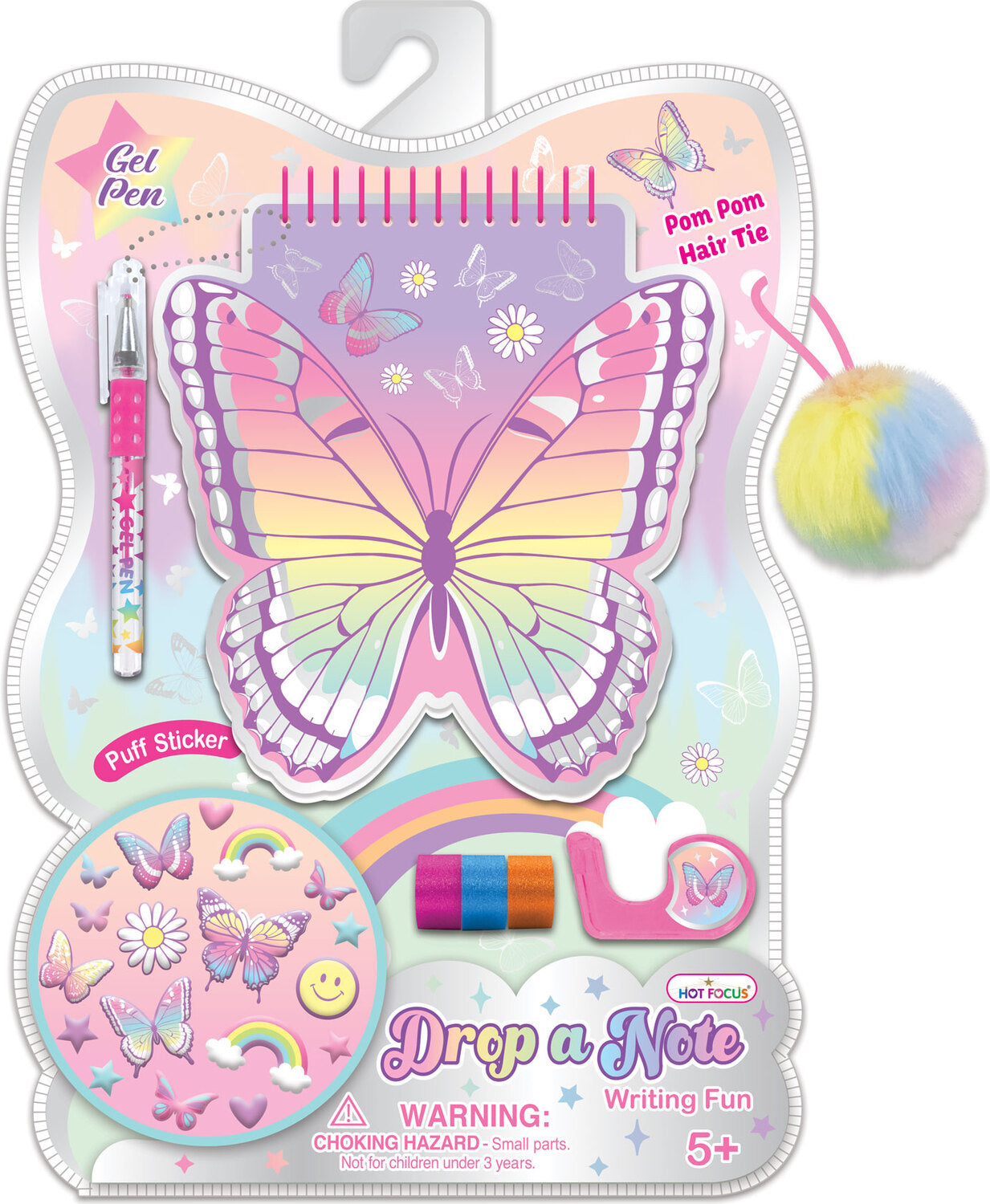 Drop A Note Writing Fun tie dye butterfly stationery set with colorful notepads and writing supplies