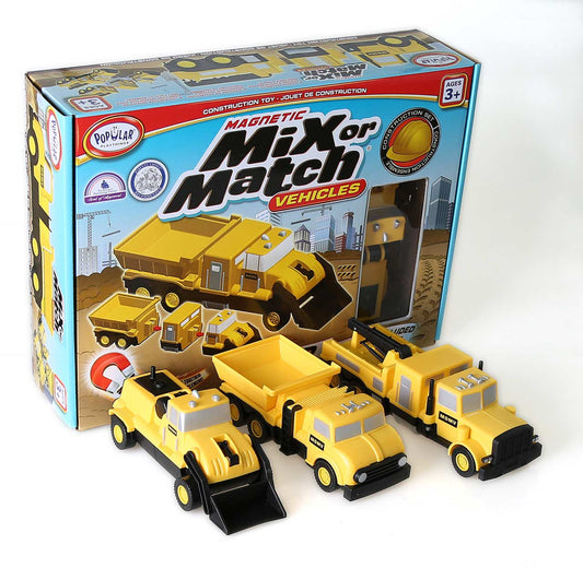 Mix or Match Vehicles Construction - Popular Playthings modular construction vehicle set for building and engineering play