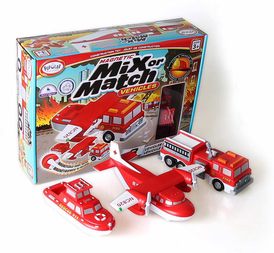 Mix or Match Vehicles Fire & Rescue - Popular Playthings modular emergency vehicle set for rescue scenarios and safety education