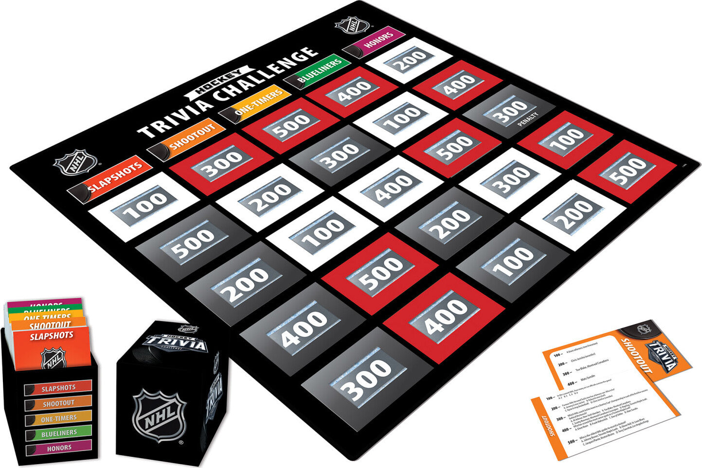 NHL Hockey Trivia Game by MasterPieces with 1000 questions, game board and cards for ages 12+ hockey fans