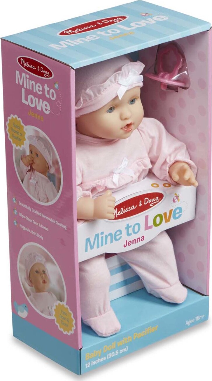 Mine to Love Jenna 12 inch baby doll with realistic features for nurturing play and caregiving practice