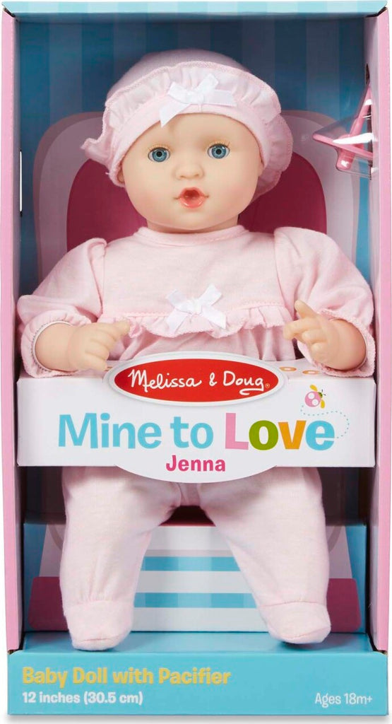 Mine to Love Jenna 12 inch baby doll with realistic features for nurturing play and caregiving practice