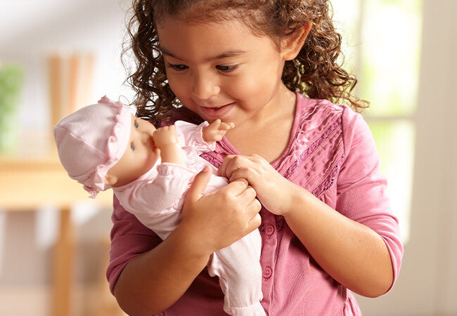Mine to Love Jenna 12 inch baby doll with realistic features for nurturing play and caregiving practice