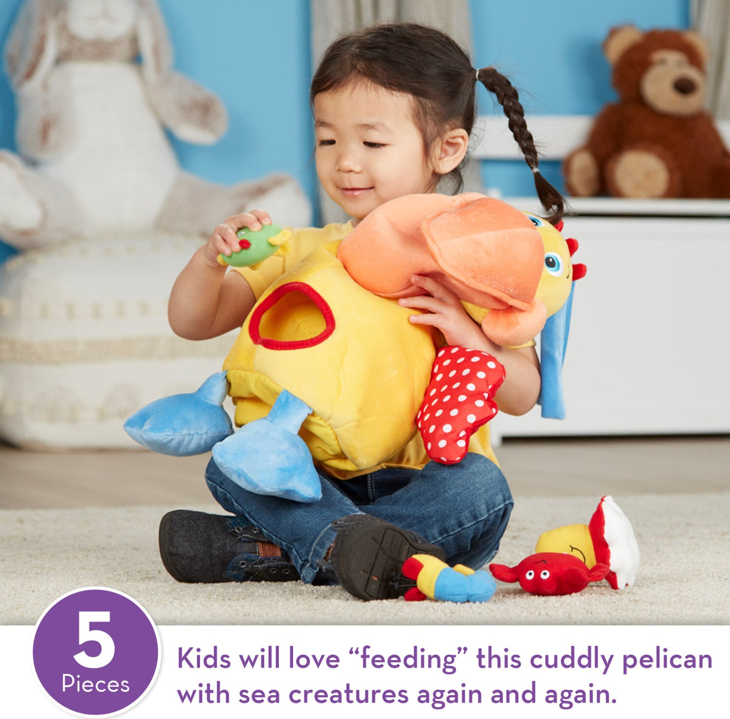 Melissa & Doug Hungry Pelican learning toy with fish that disappear and reappear for cause-effect play