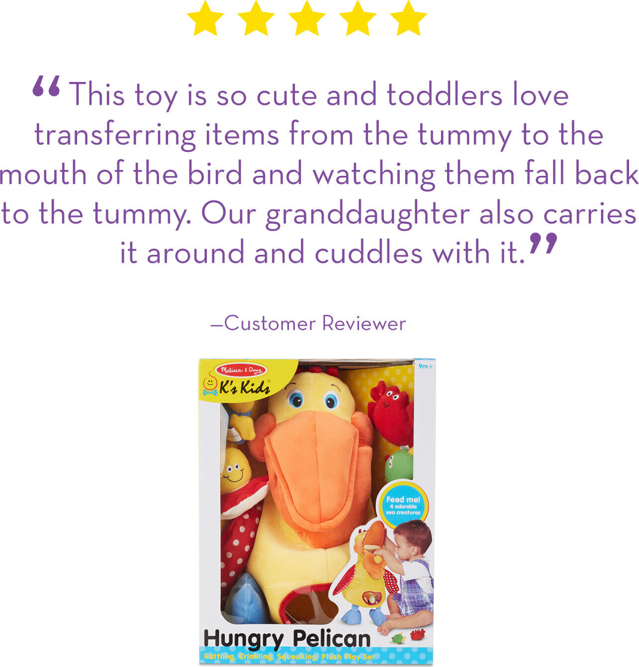 Melissa & Doug Hungry Pelican learning toy with fish that disappear and reappear for cause-effect play