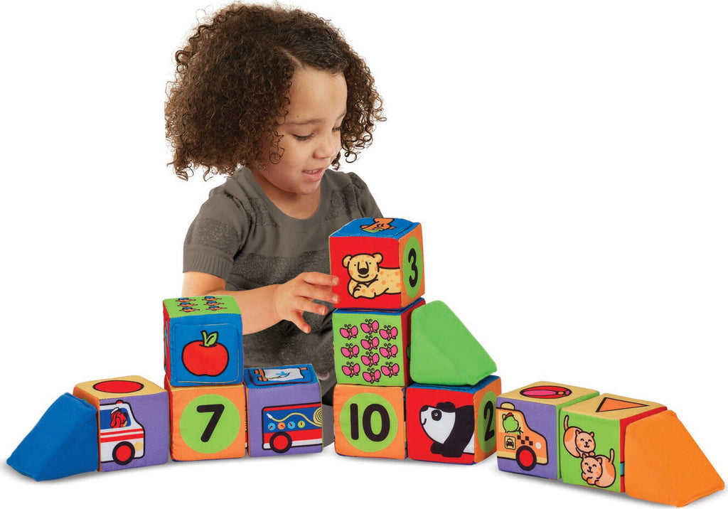 Melissa & Doug Match & Build soft fabric blocks with patterns, textures, and safe construction for babies