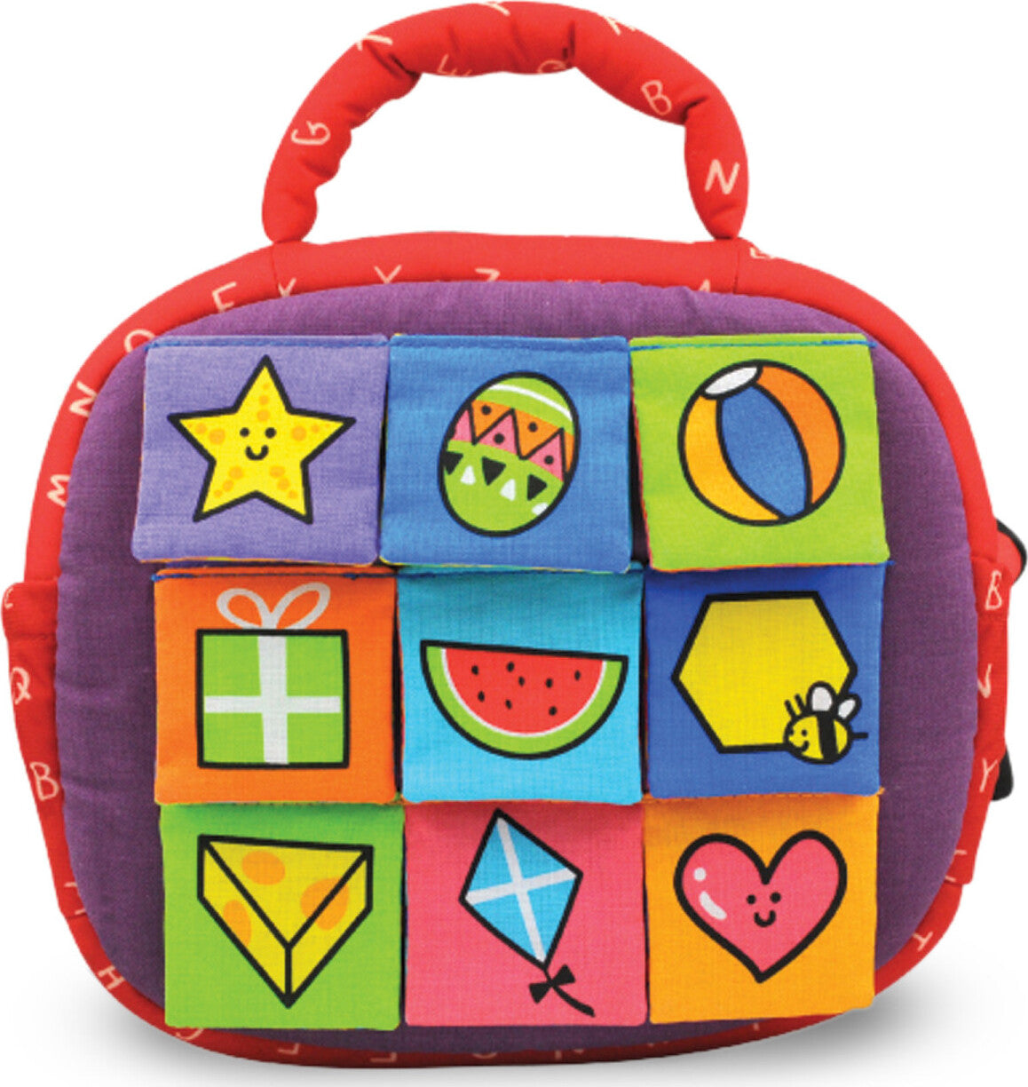 Melissa & Doug take-along shape sorter with colorful shapes and portable carrying handle for babies