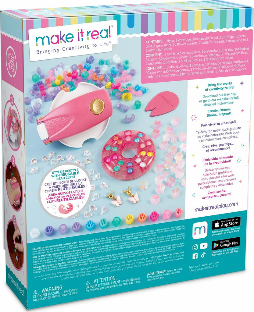 Snap n' Glam Hair Styling Set with 100 decorative clips and hair accessories