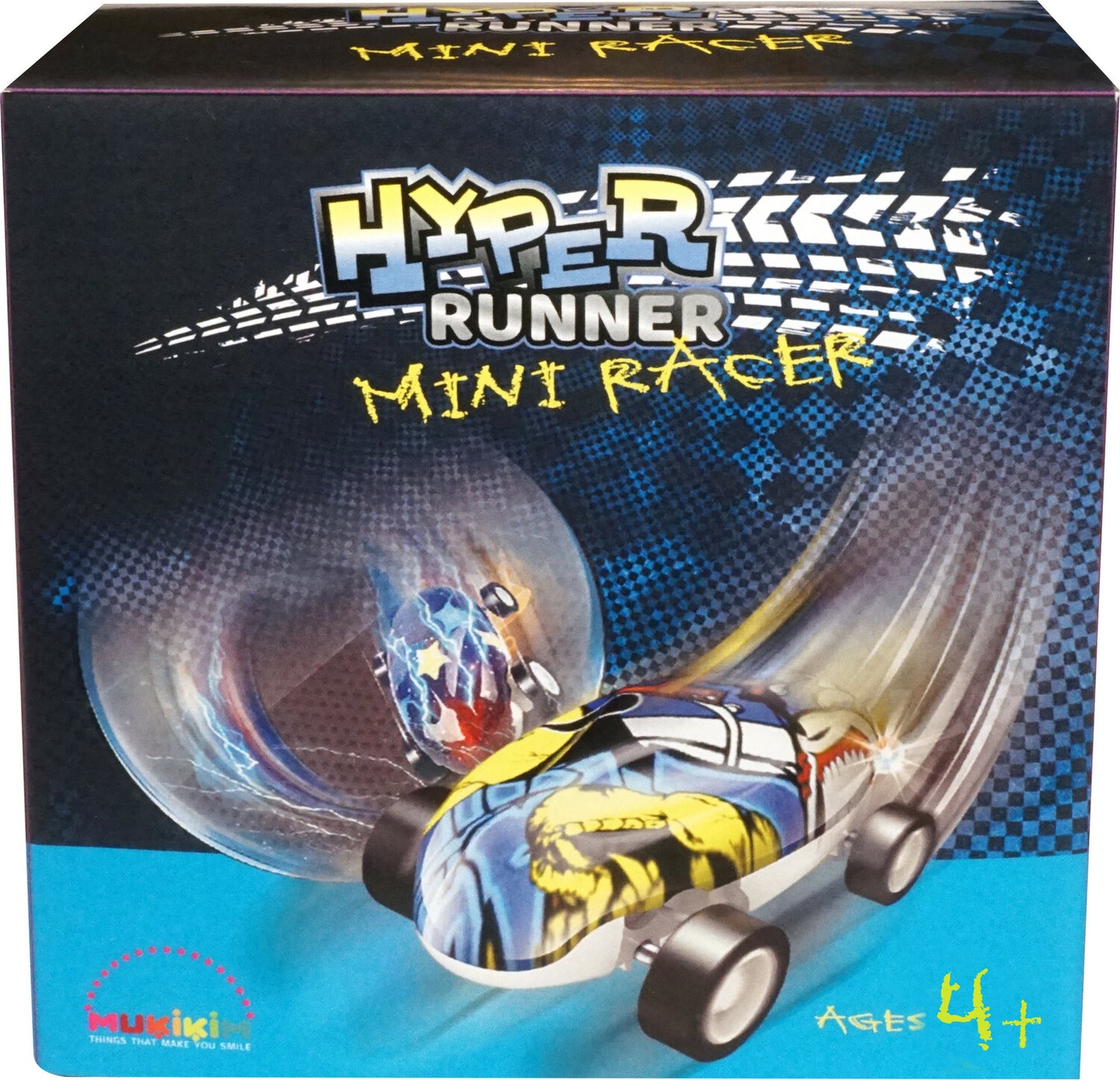 Hyper Runner Mini Racer high-speed stunt car with 360° spinning and multiple light modes by Mukikim
