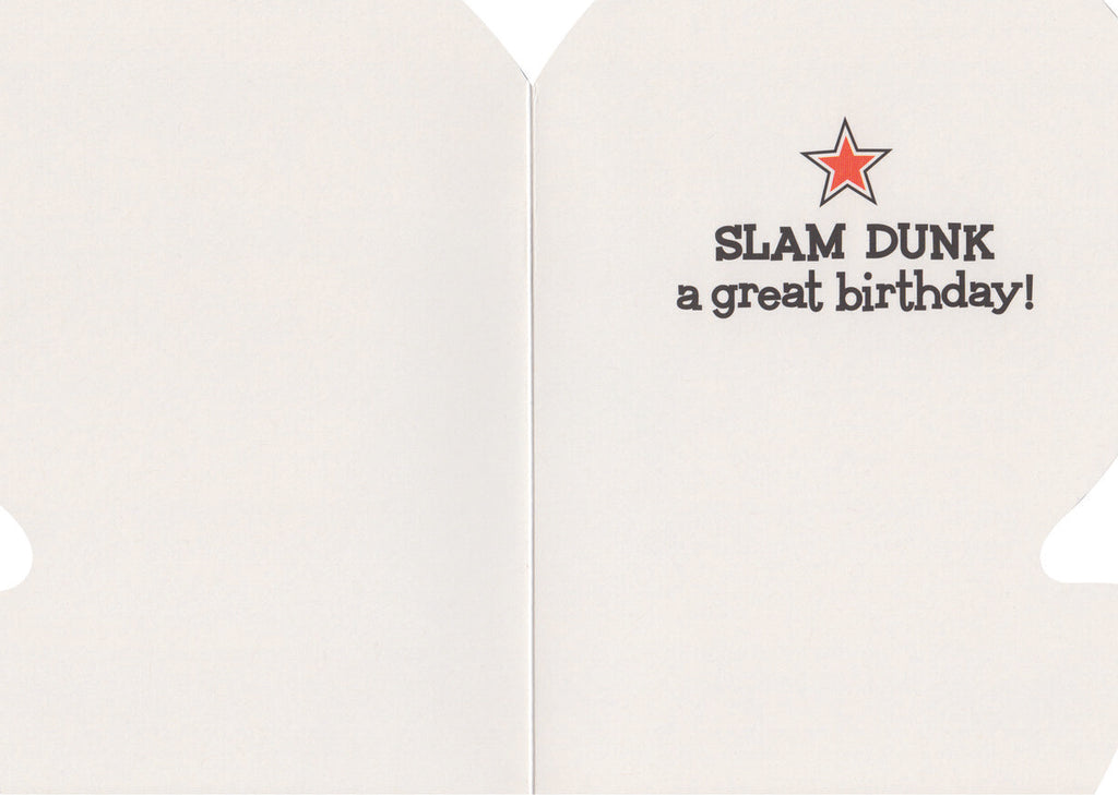 Birthday Basketball Die-Cut Card with basketball shape for sports-themed celebrations