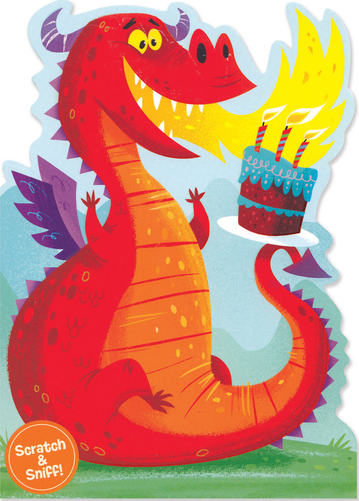 Fire Breathing Dragon Scratch & Sniff Birthday Card