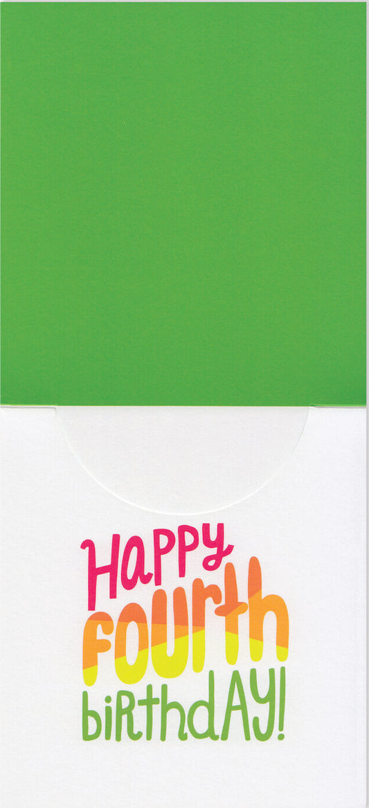 Age 4 Neon Lettering Card