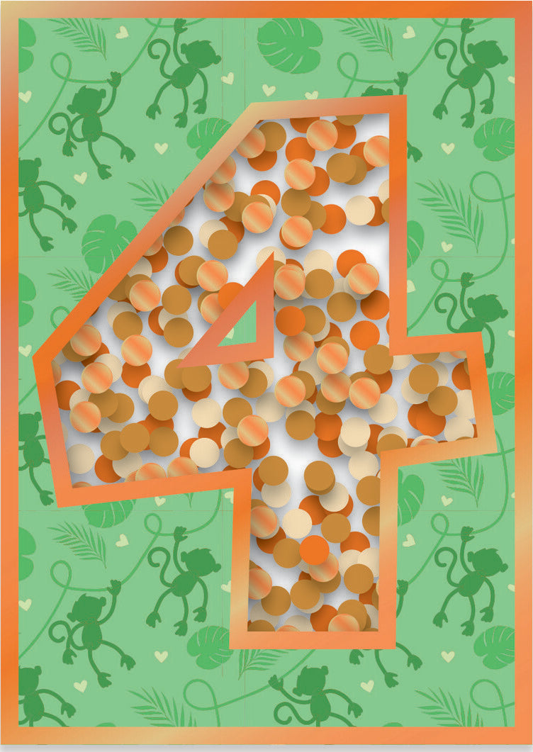 Age 4 Confetti Card