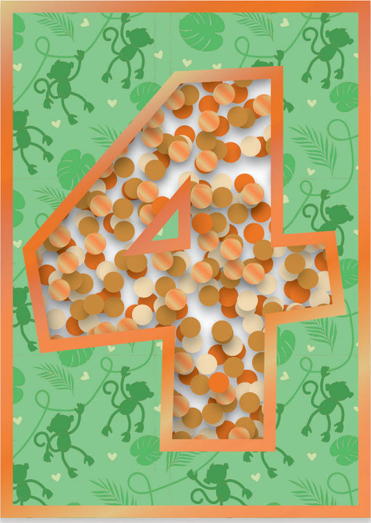 Age 4 Confetti Card