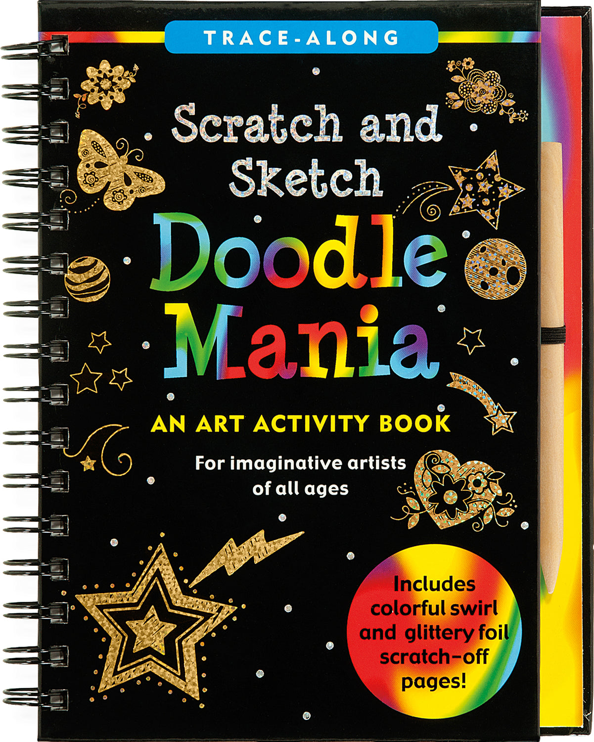 Scratch & Sketch Doodle Mania Trace-Along art activity book with doodle designs and creative drawing prompts