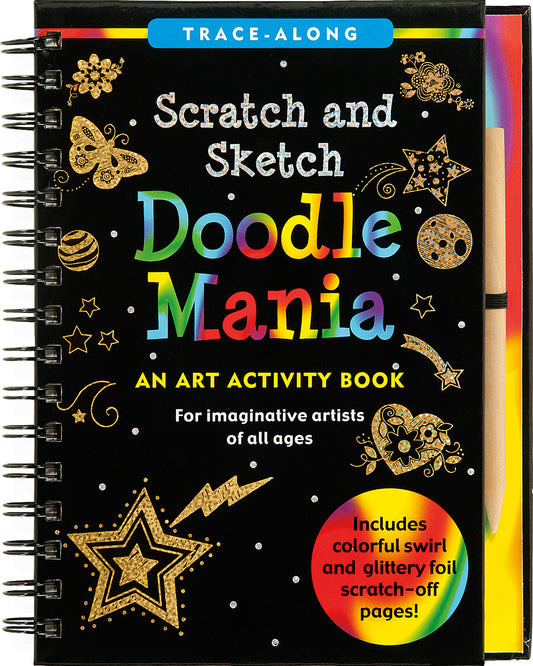 Scratch & Sketch Doodle Mania Trace-Along art activity book with doodle designs and creative drawing prompts