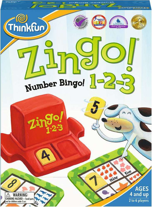 Zingo! 1-2-3 number matching game for kids ages 4+ by ThinkFun